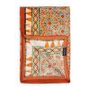 Detail of orange scarf featuring Islamic art print