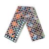 Colorful silk scarf for women with moorish tiles print