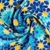 Detail of blue and yellow silk scarf