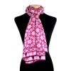 Pink scarf made of silk for neck with Islamic Art Print