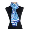 White and blue scarf featuring Alcazar of Seville Mosaic Tiles Print