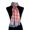 Blue and red silk neckerchief for men and women inspired by Islamic Art