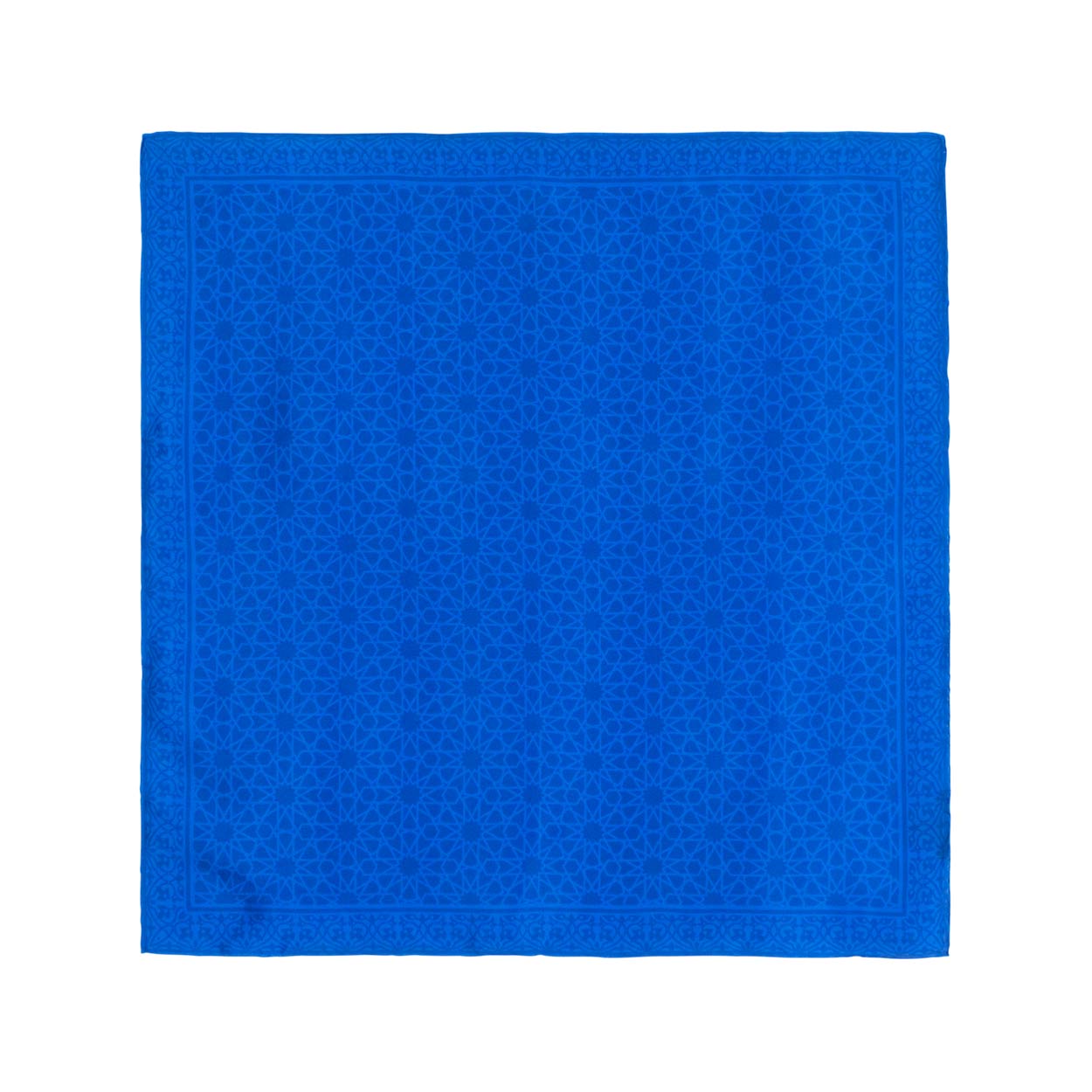 Pañuelo cuadrado de seda azul