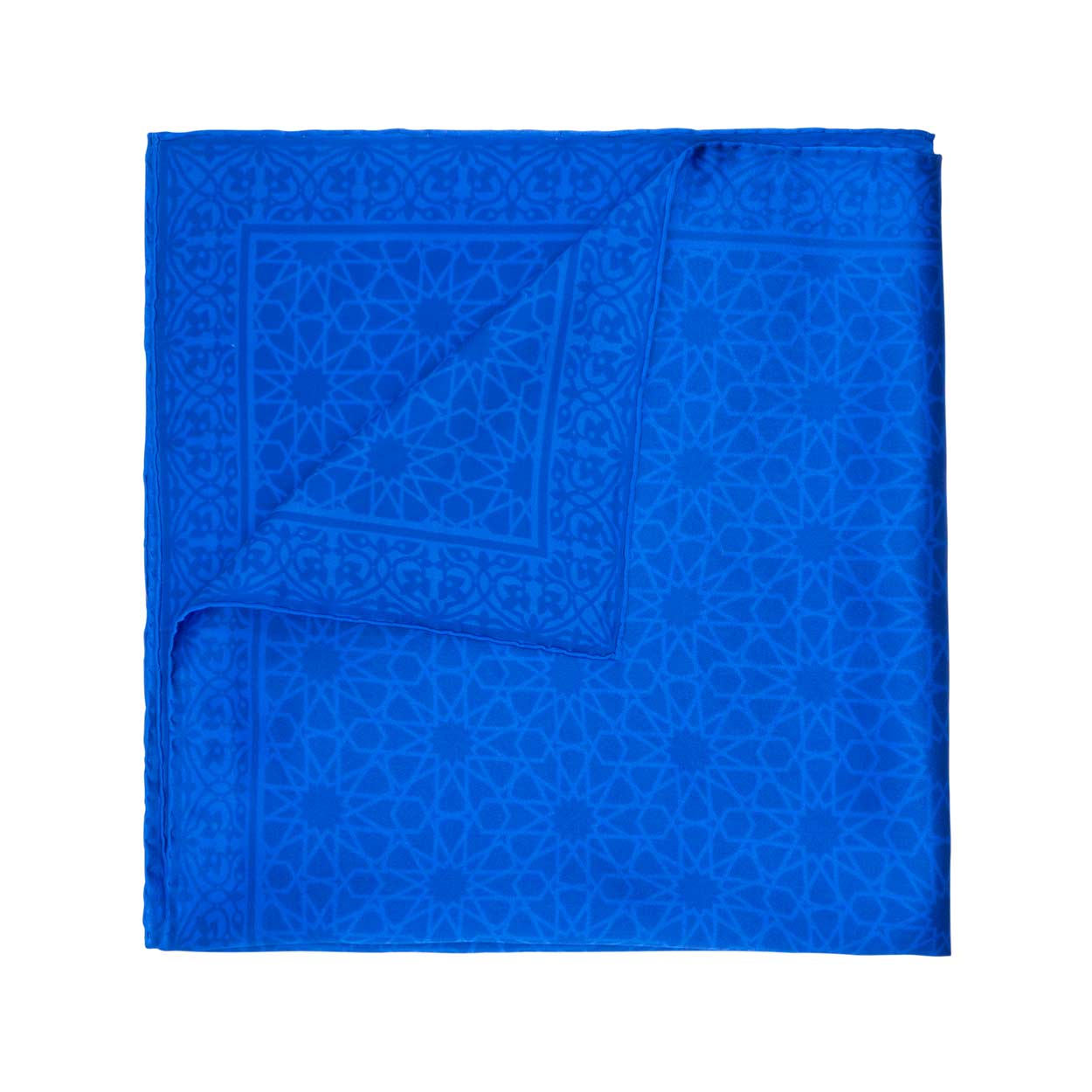 Pañuelo azul de seda natural