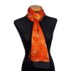 Red and black scarf with Japanese print inspired by Art Deco