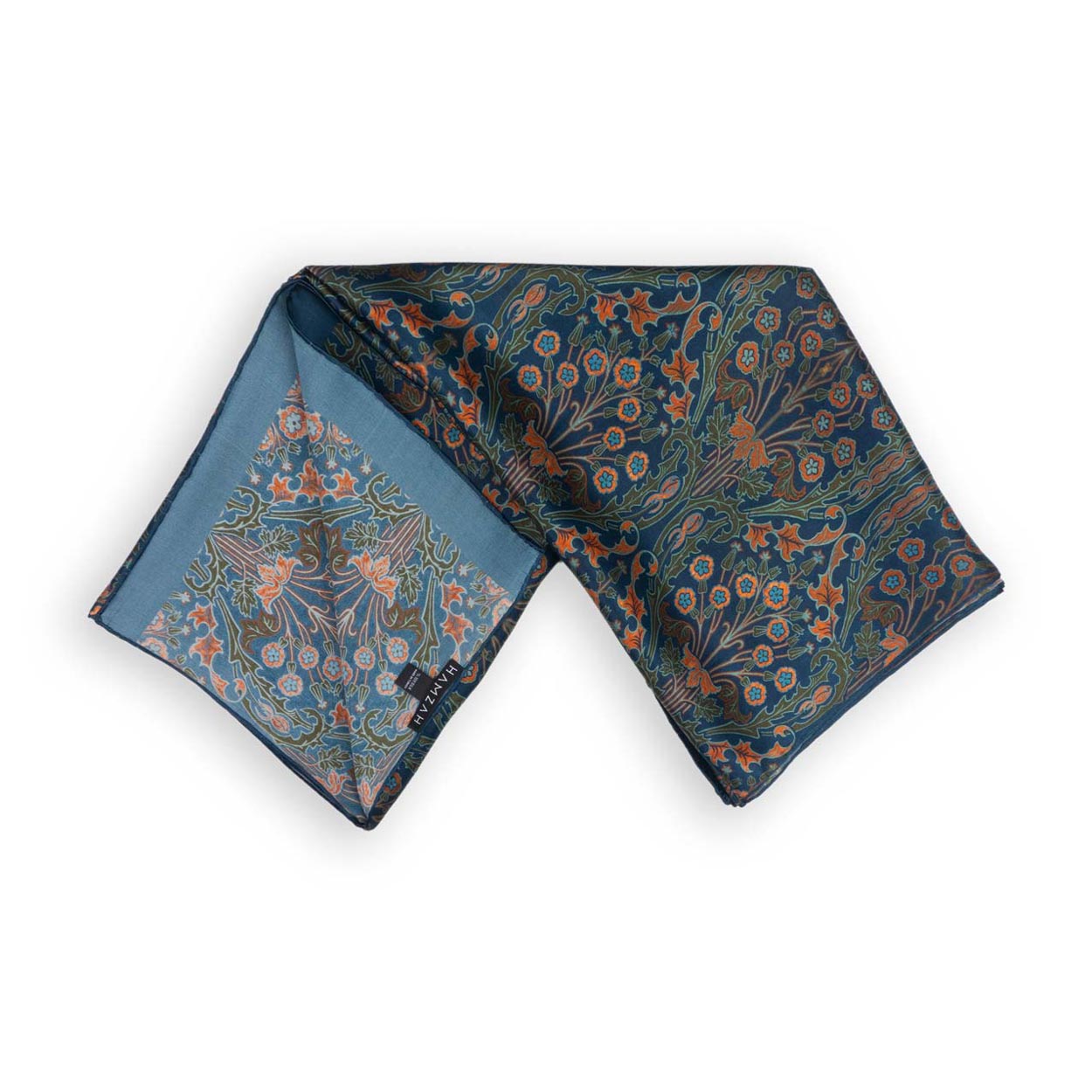 Detail of silk scarf with art nouveau print