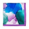 Purple and blue square scarf with fluid art print