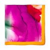 Pink and yellow square silk scarf for women