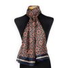 Navy blue and red silk scarf inspired by Islamic Patterns