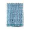 Big scarf with blue print inspired by Islamic Art prints