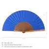 Blue Silk Fan with Natural Wood, Specifications and Measurements.