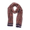 Navy blue and red scarf inspired by moorish tiles