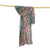 Multicolored scarf with print inspired by Islamic art