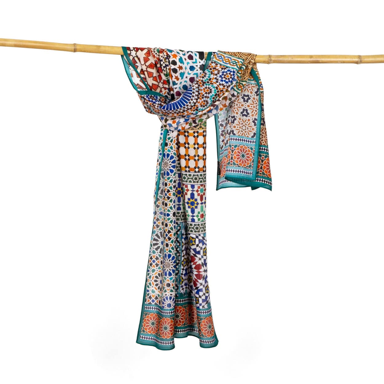 Pañuelo multicolor inspirado en los mosaicos islámicos