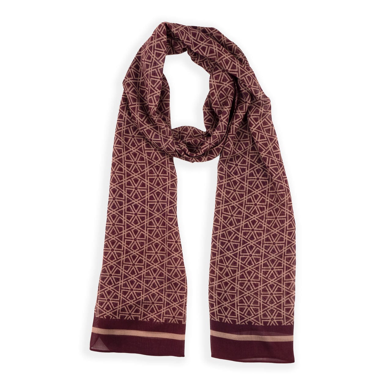 Red and brown neck scarf