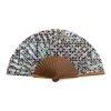 Silk and wood fan inspired by Moroccan mosaics and tiles