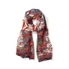 Red, blue and white silk neck scarf