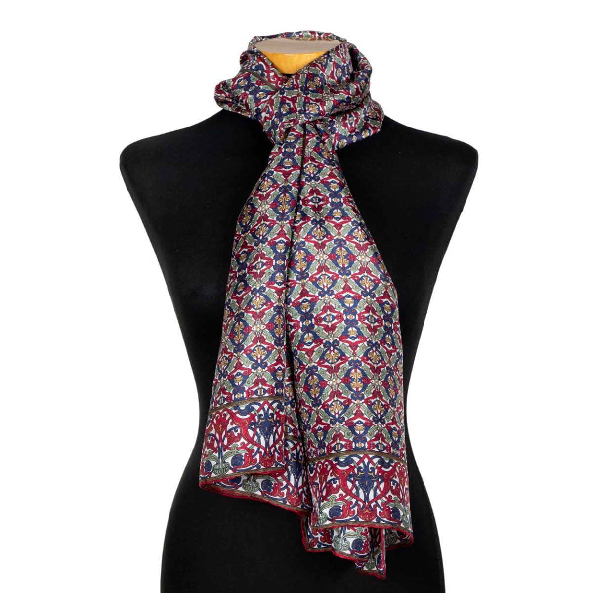 Burgundy silk neck scarf