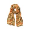 Multicolored Silk Scarf with a Print Inspired by Indonesian Art