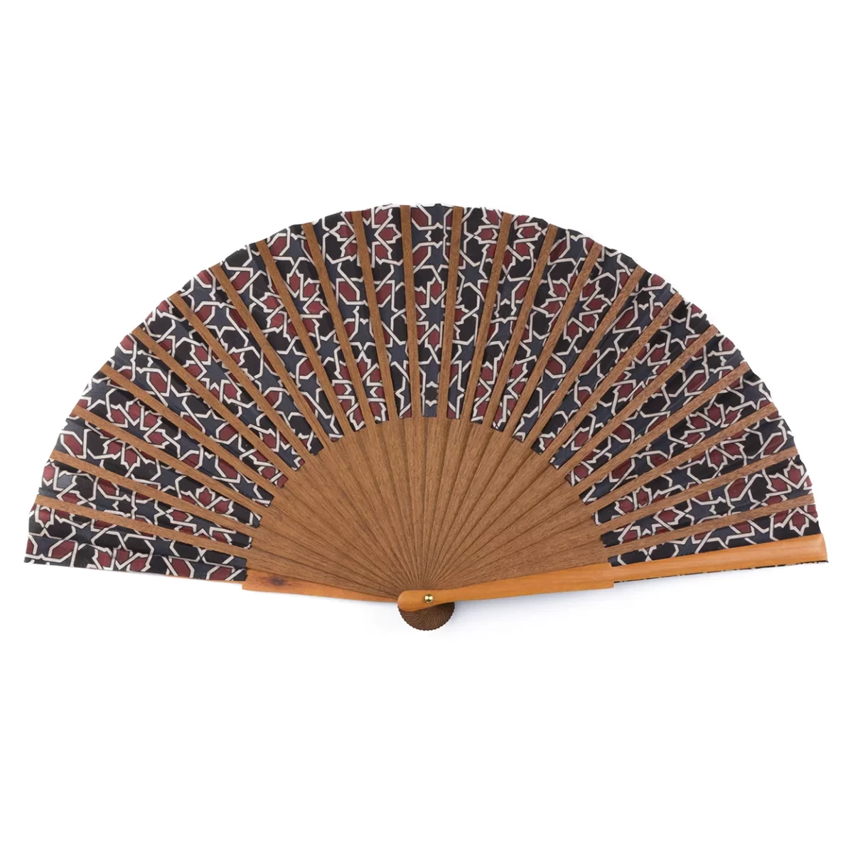 Backside of a Silk and Wood Fan
