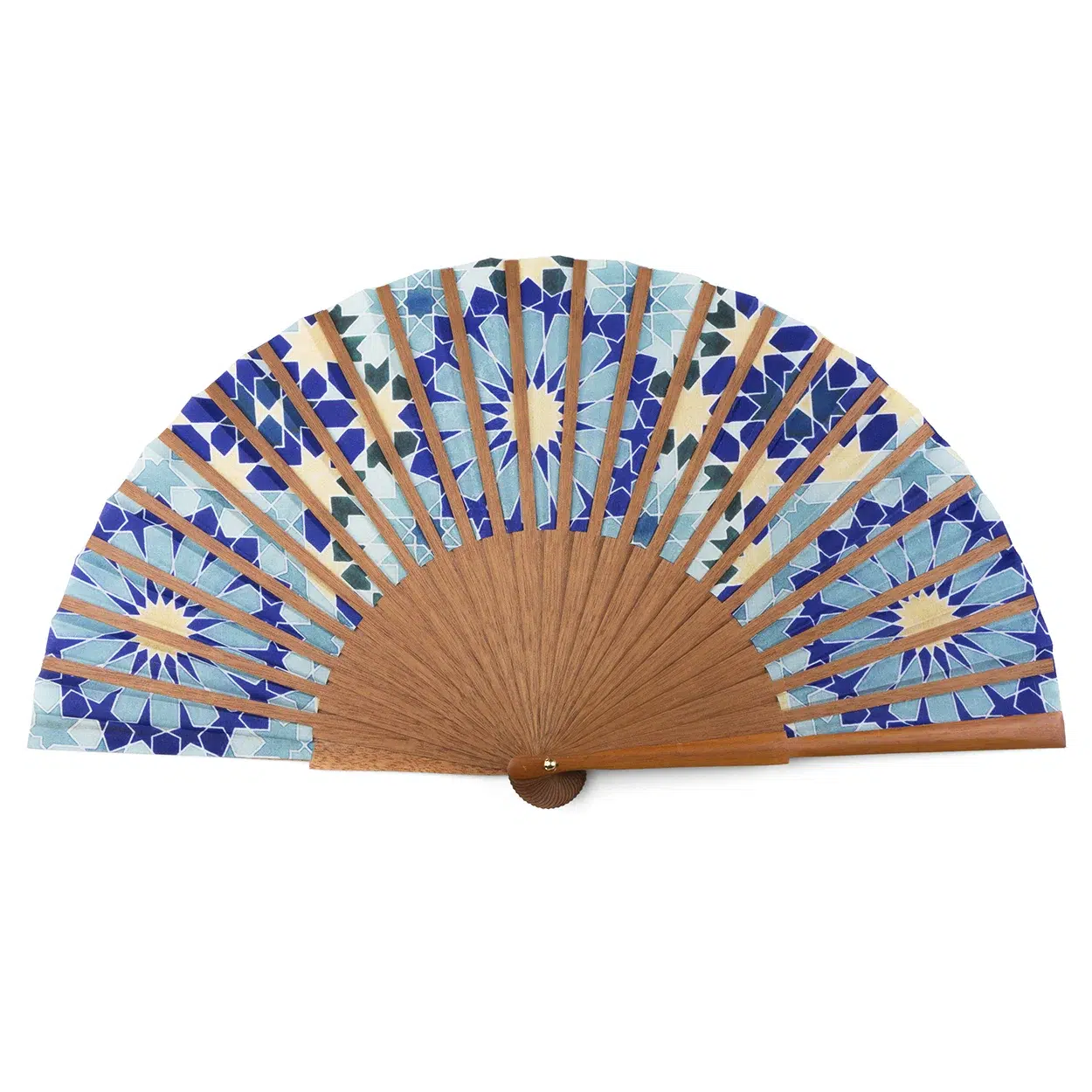 100% Silk and Natural Wood Fan for Women.