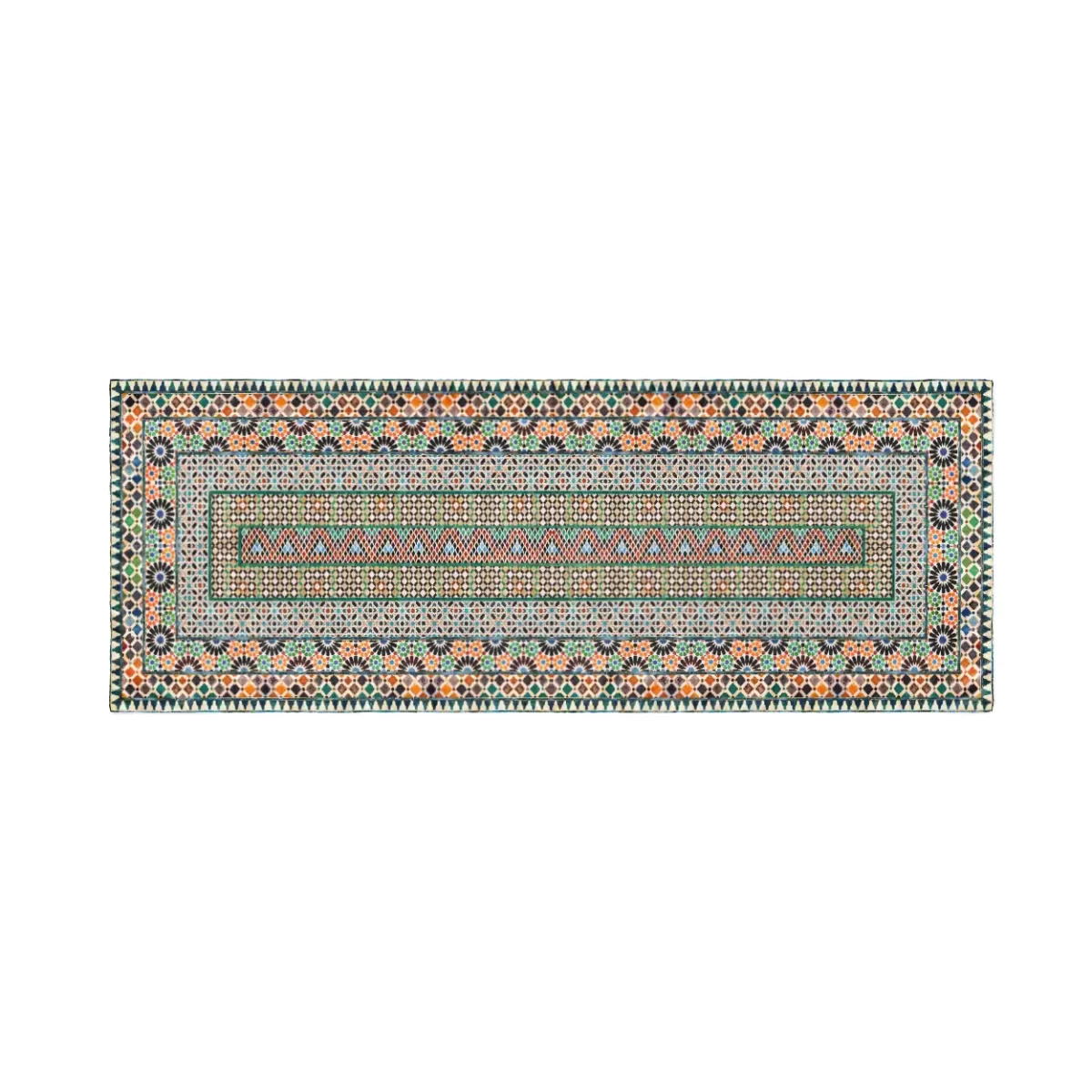 Multicoloured silk scarf for women inspired by Arabian mosaics