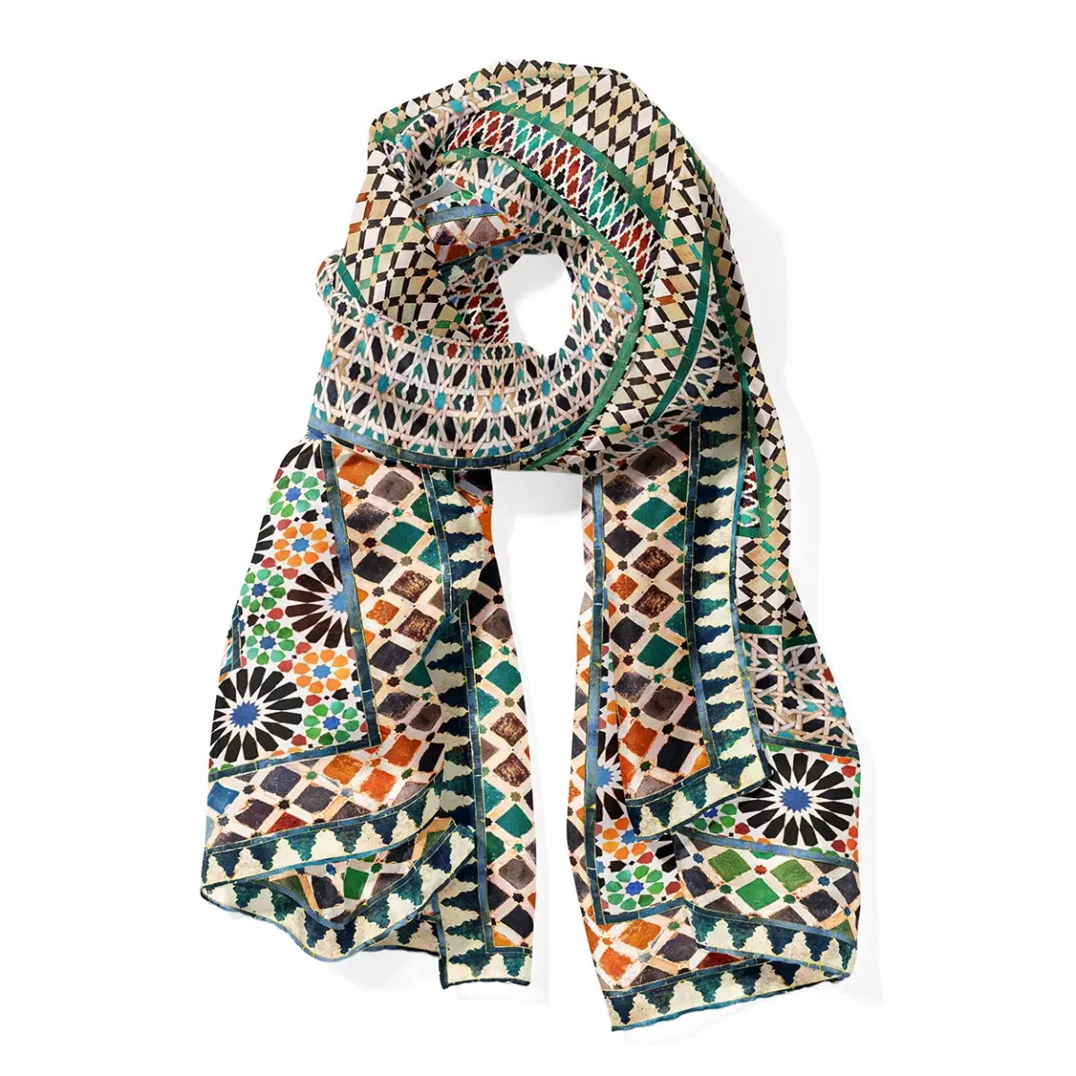 Multicoloured silk scarf Mehdya